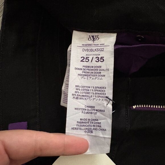 Victoria‎ Beckham Denim Slim Jeans Signature Black Wash Mid Rise Size 25x35 - Picture 7 of 7